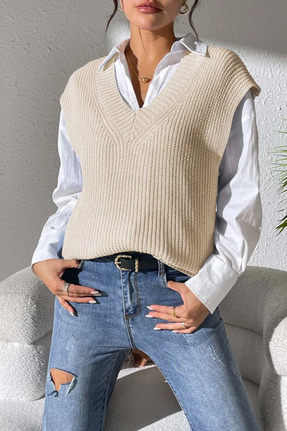 V-Neck Sweater Vest, image 20