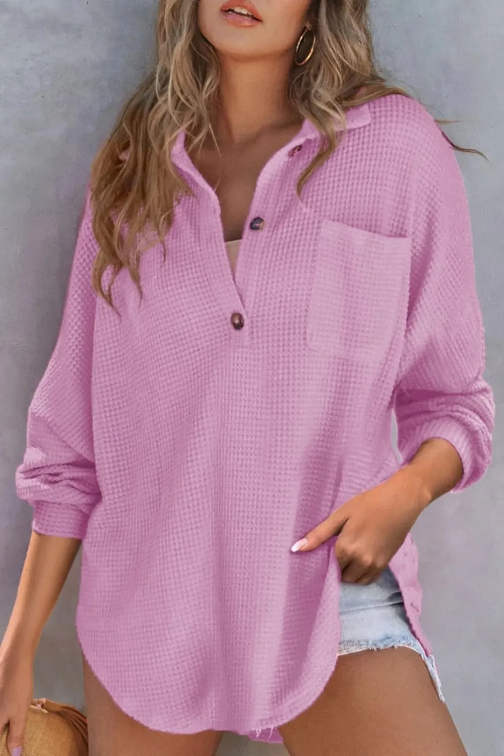 Half Button Long Sleeve Sweatshirt, image 12