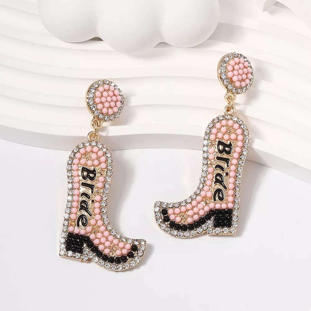 Bride Boot Dangle Earrings