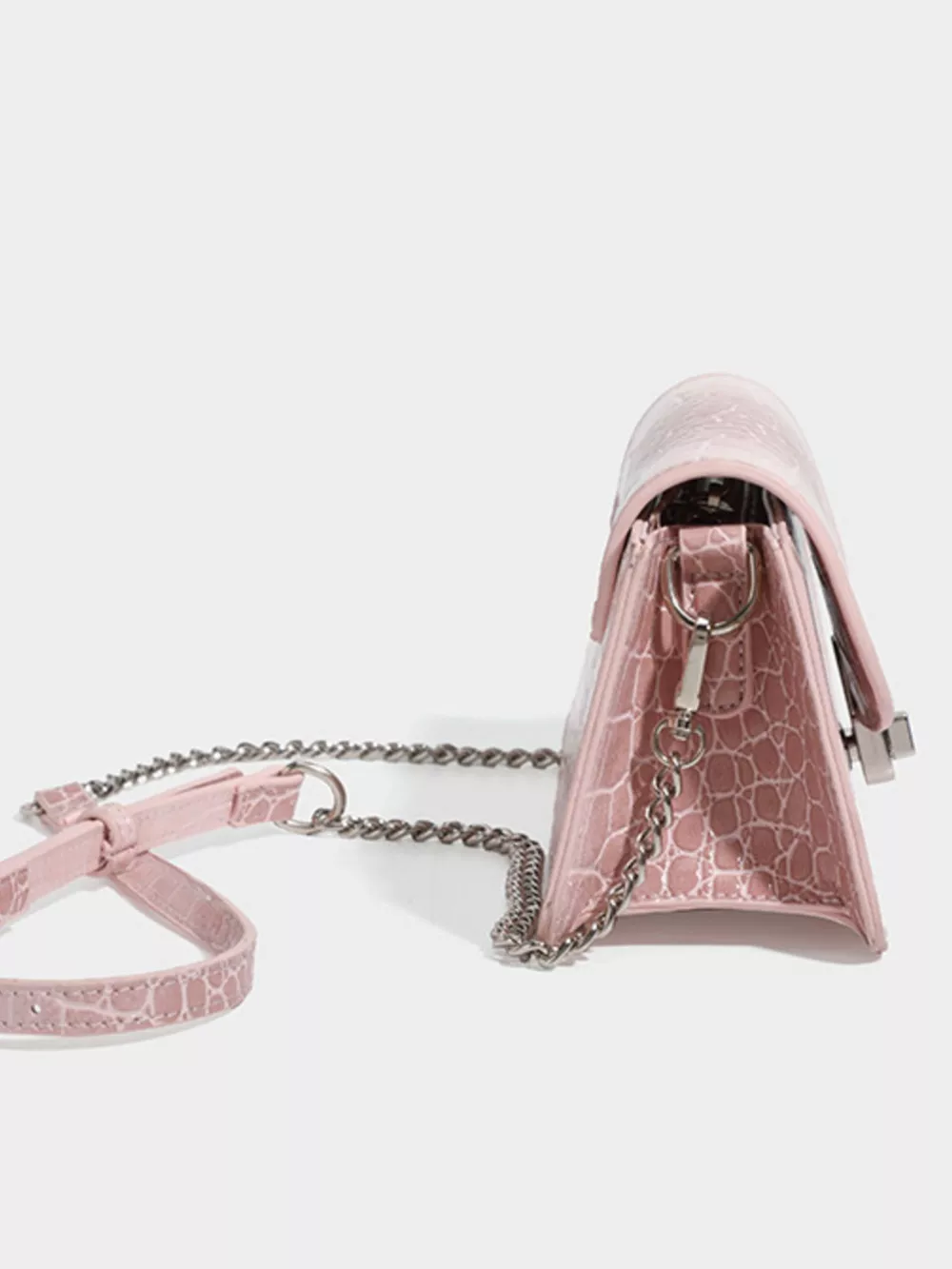 Crocodile Embossed Flap Crossbody Bag, image 7