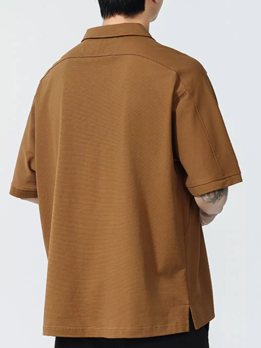 Men's Plus Size Casual Half Sleeve Loose Fit Polo, image 3