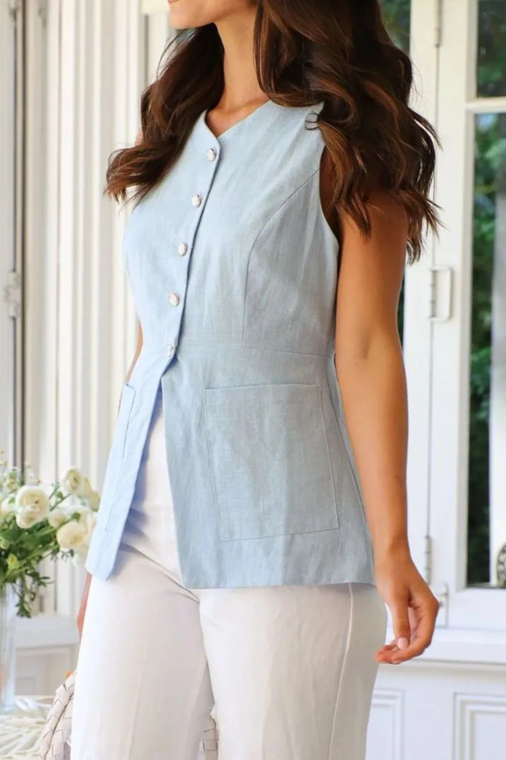 Button Down V-Neck Vest, image 18