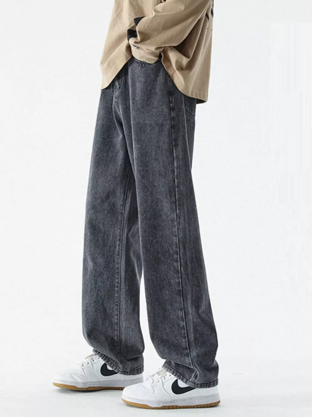 Men's Full Size Loose Fit Wash Jeans Plus Size, image 6