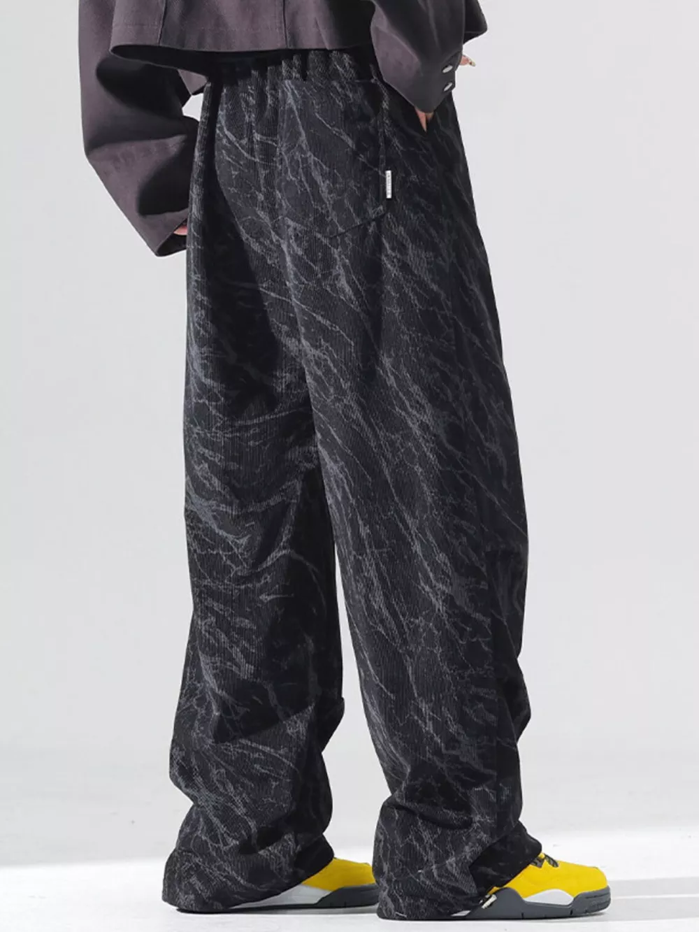 Men's Plus Size Vintage Wash Wide Leg Pants, image 4