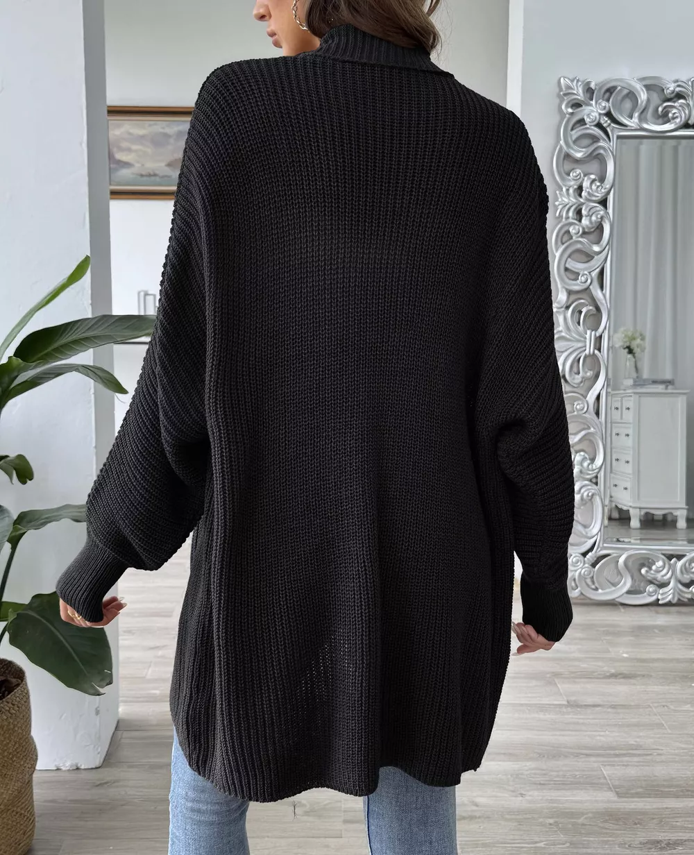 Open Front Ribbed Knit Cardigan, image 10
