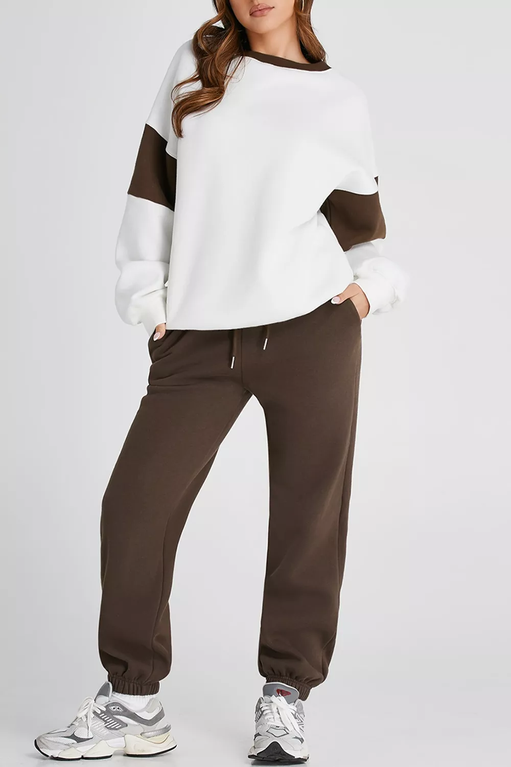 Drop Shoulder Loose Sweatshirt and Joggers Active Set, image 8