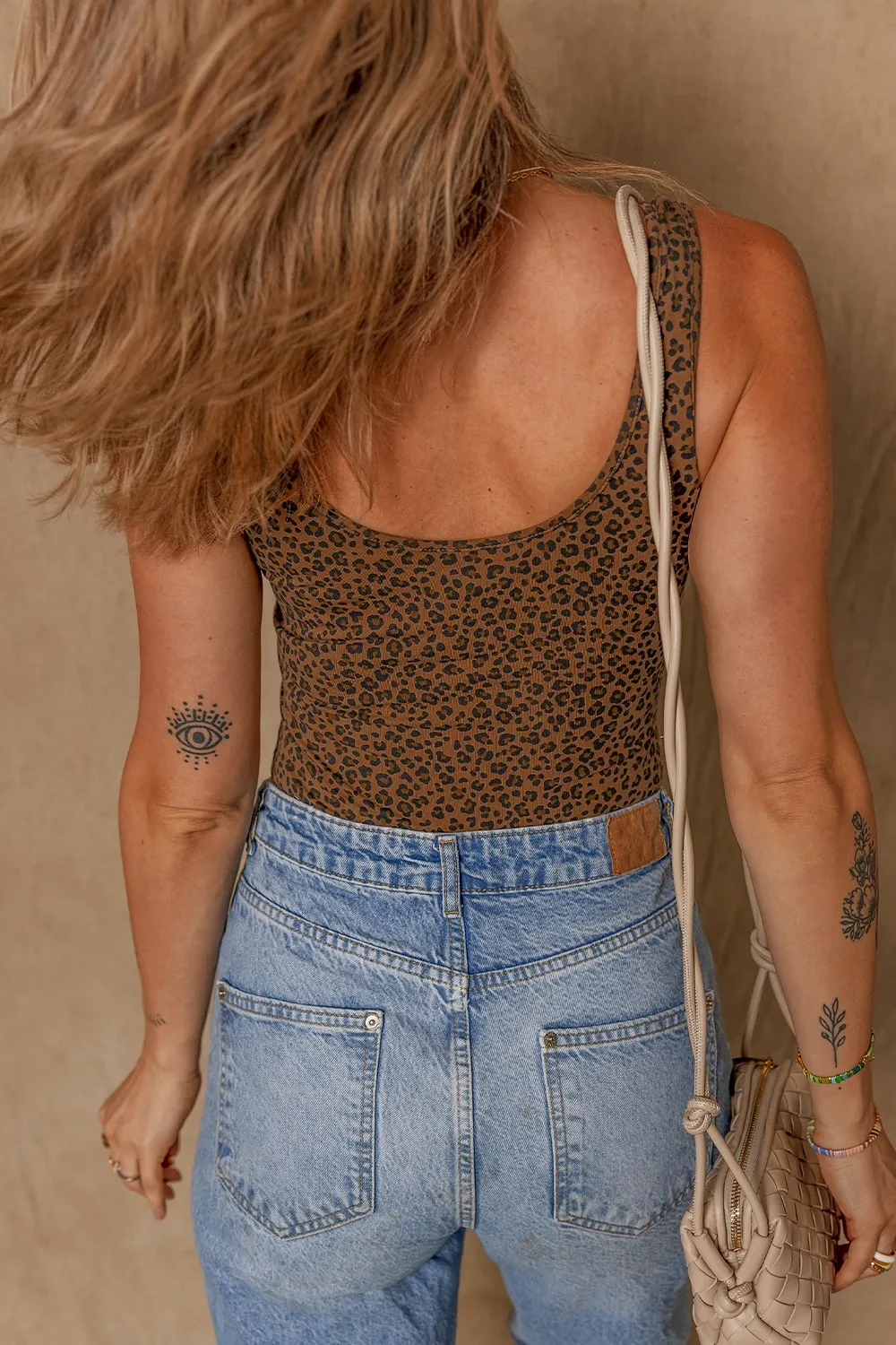 Leopard Scoop Neck Wide Strap Bodysuit, image 4