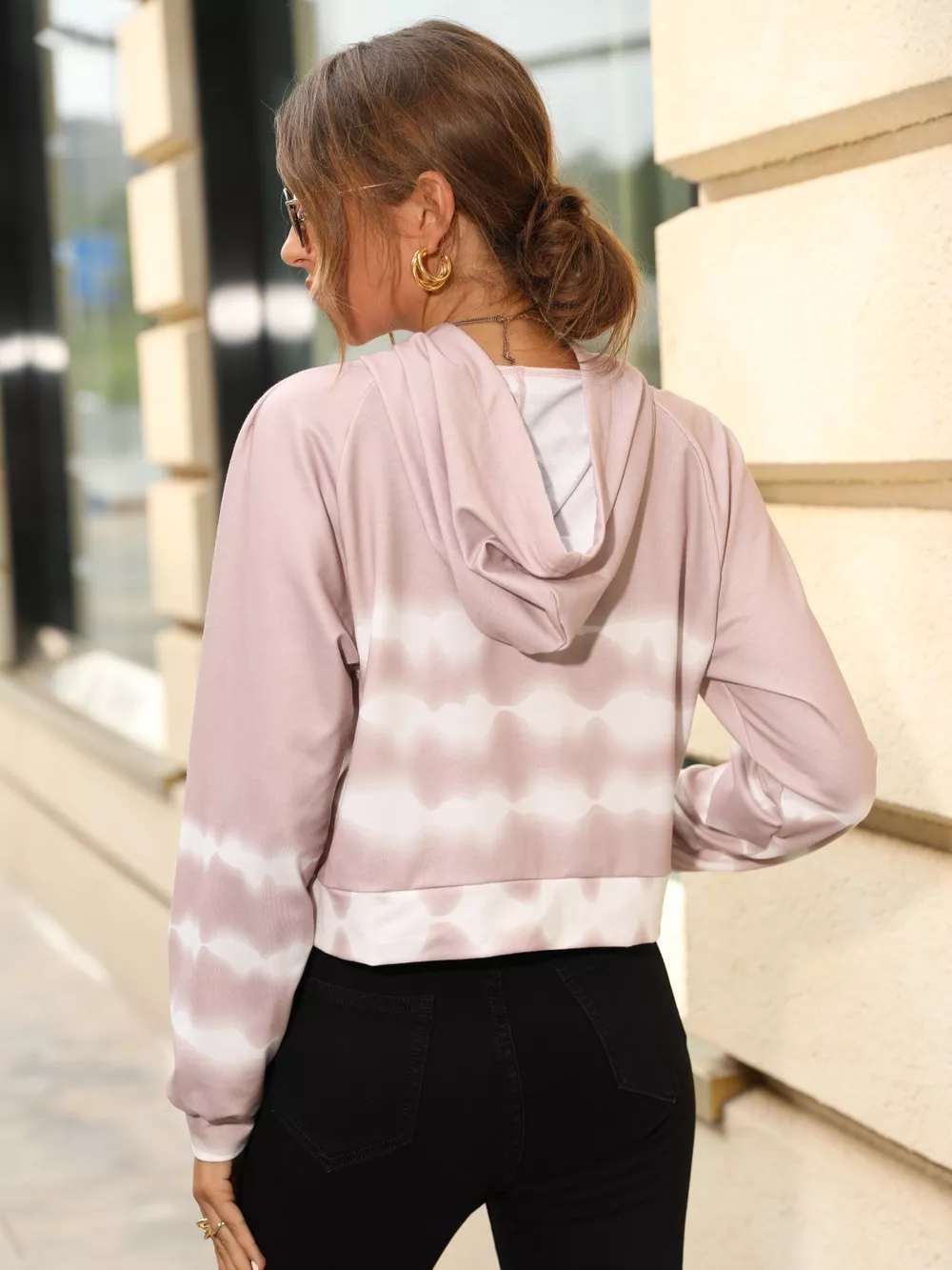 Drawstring Raglan Sleeve Hoodie, image 3