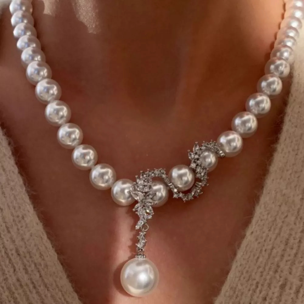 Zircon Pearl Necklace, image 5