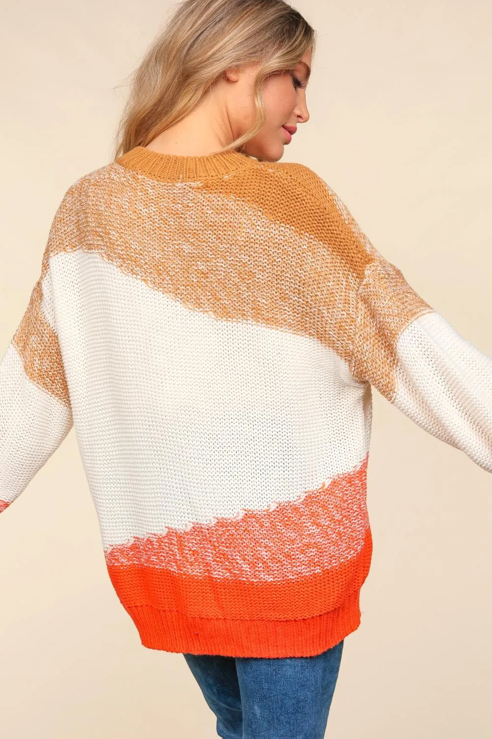 Color Block Long Sleeve Sweater, image 4