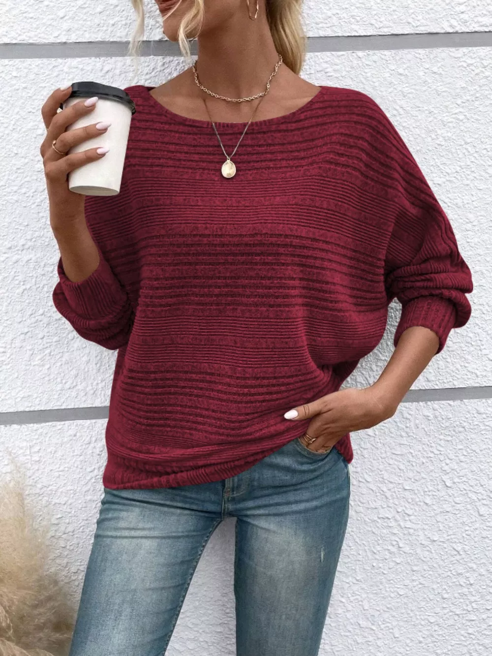 Relaxed Fit Ribbed Knit T-Shirt, image 16
