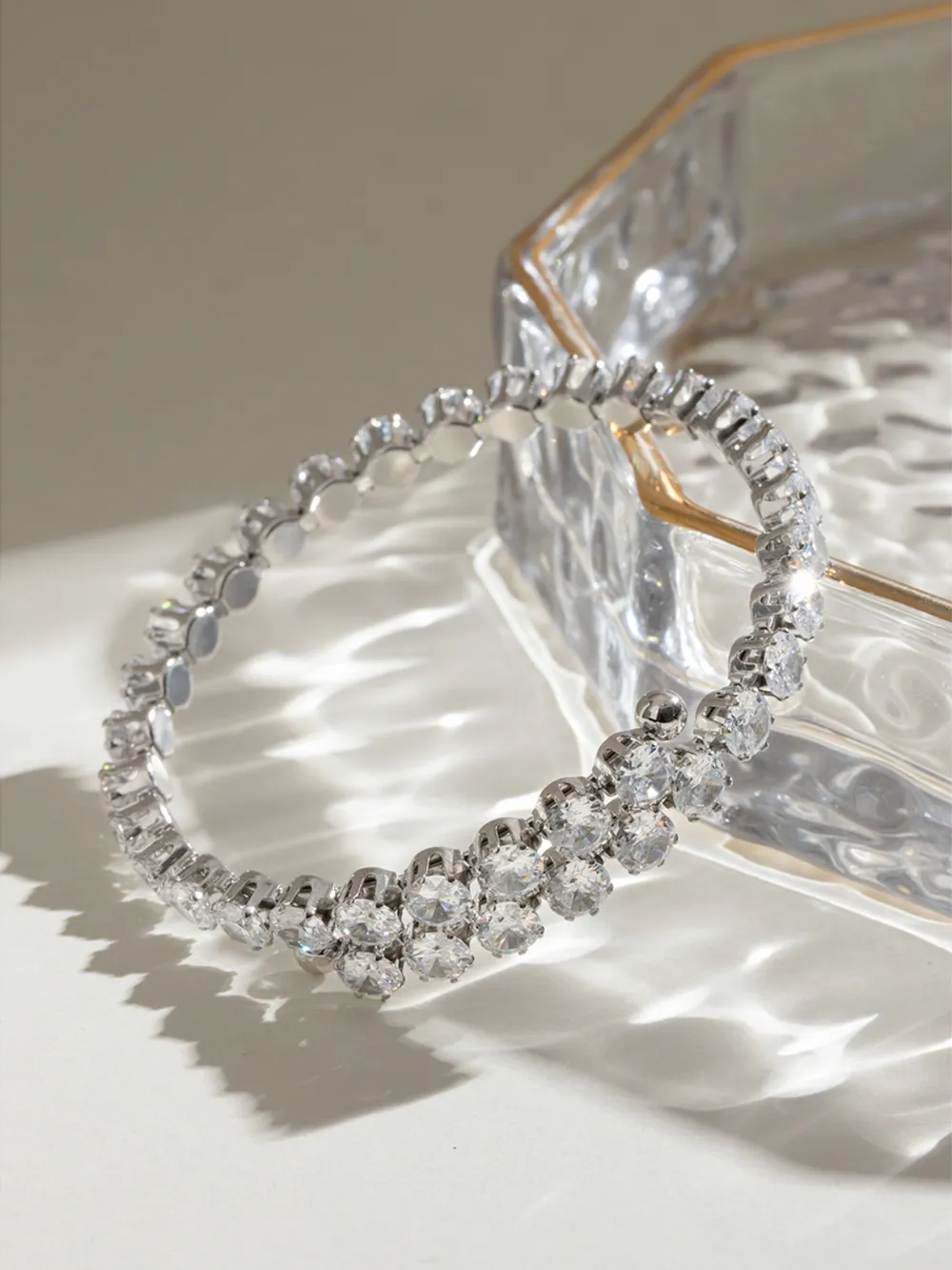 Stainless Steel Inlaid Zircon Bracelet, image 6