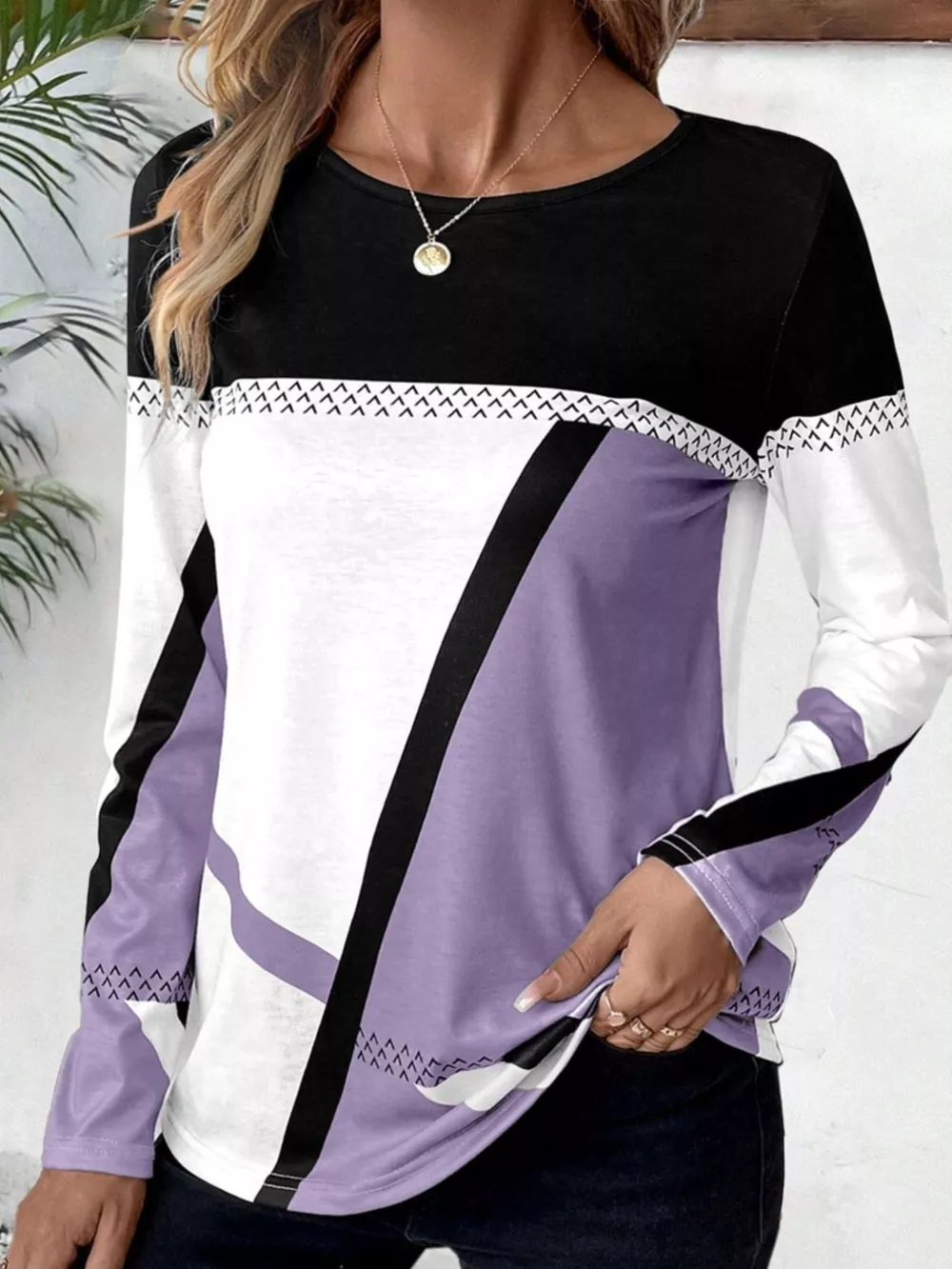 Color Block Long Sleeve T-Shirt, image 17