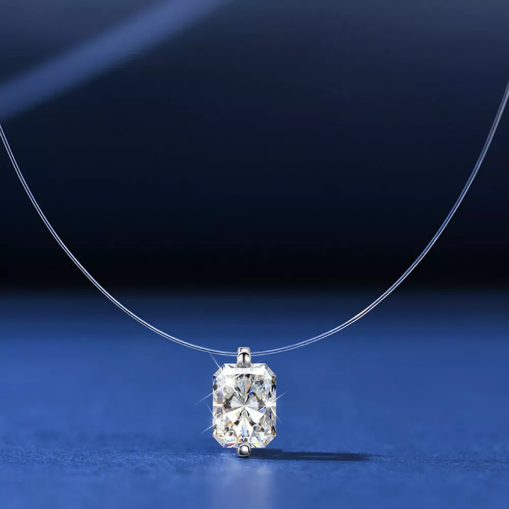 1 Carat Moissanite 925 Sterling Silver Necklace, image 2