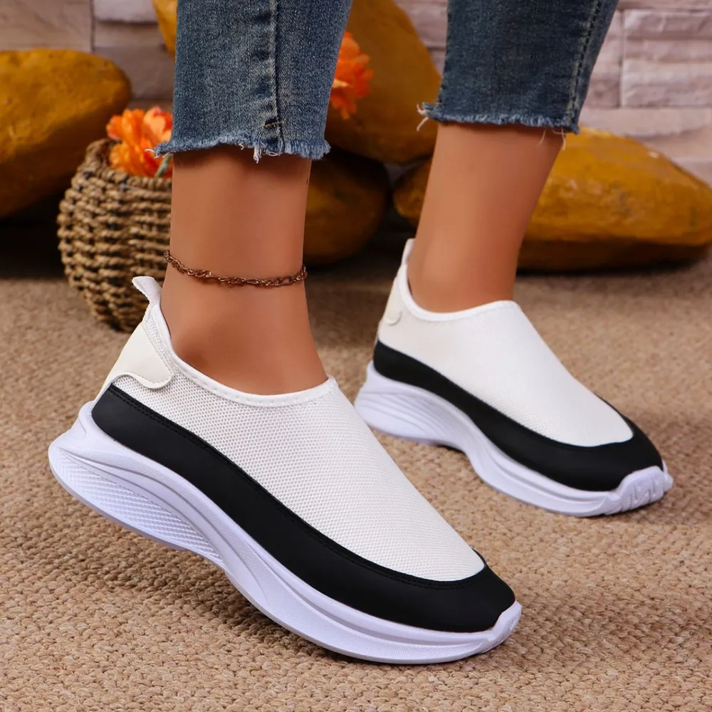 Mesh Contrast Flat Slip-Ons, image 5
