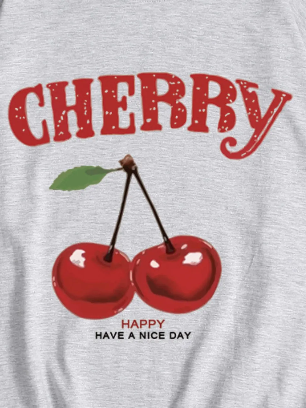 Plus Size Cherry Graphic Round Neck Short Sleeve T-Shirt, image 9