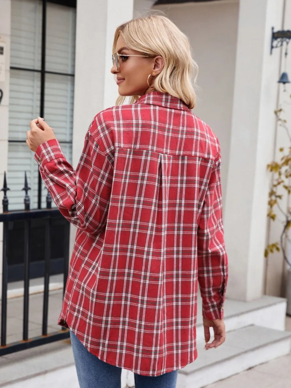 Plaid Button Up Long Sleeve Shirt, image 7