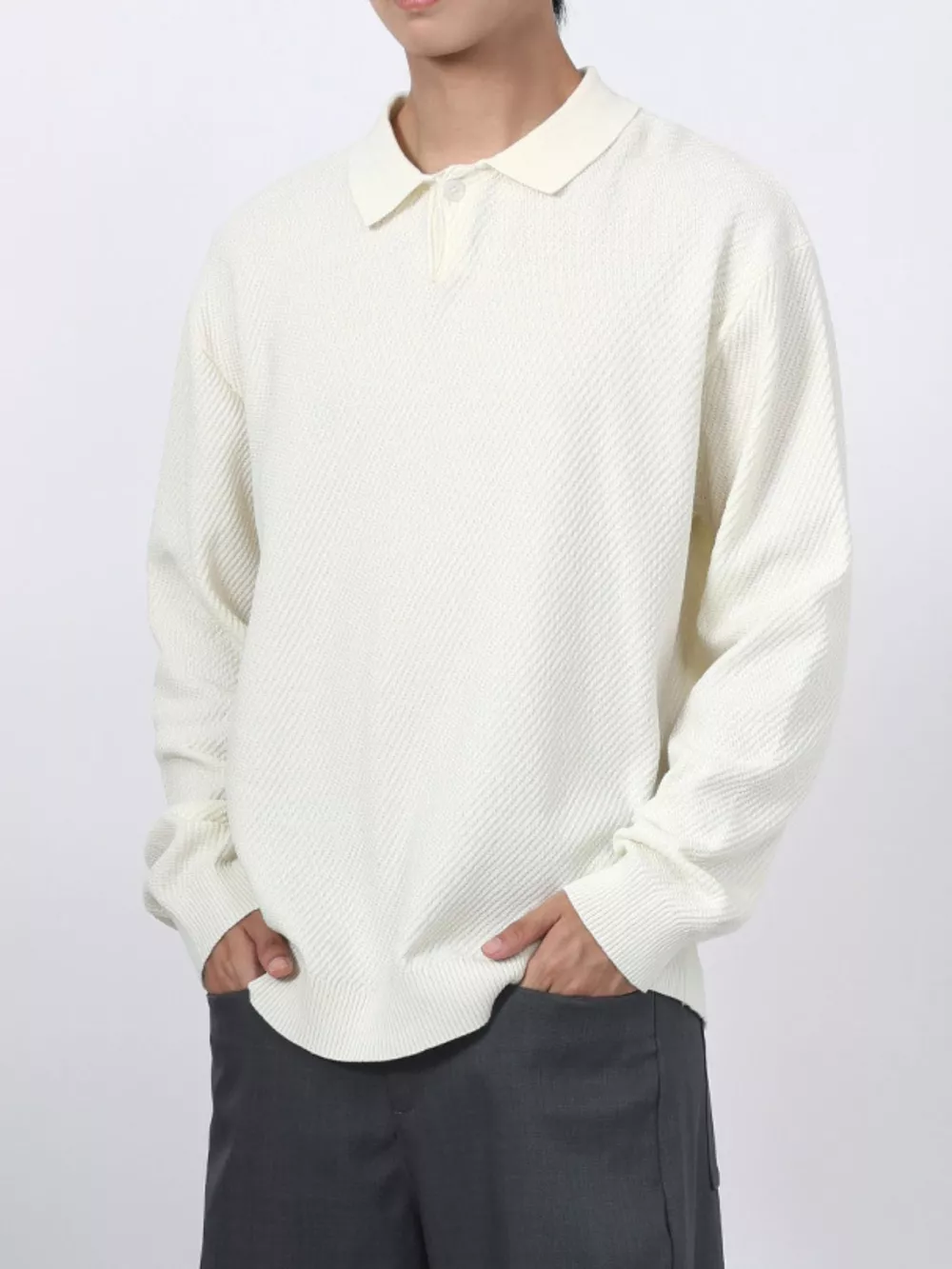 Men's Textured Long Sleeve Knit Top, image 9