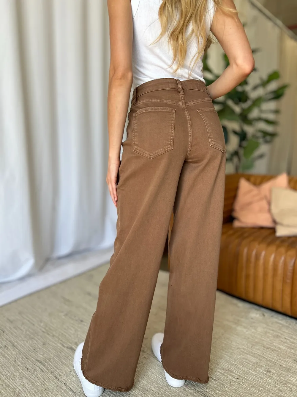 Full Size High Rise Garment Dye Wide Leg Jeans, image 17