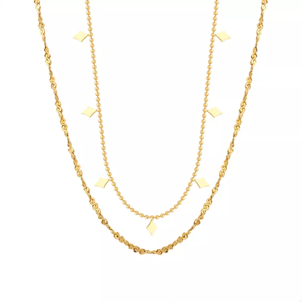 18K Gold-Plated Titanium Steel Layered Necklace, image 8