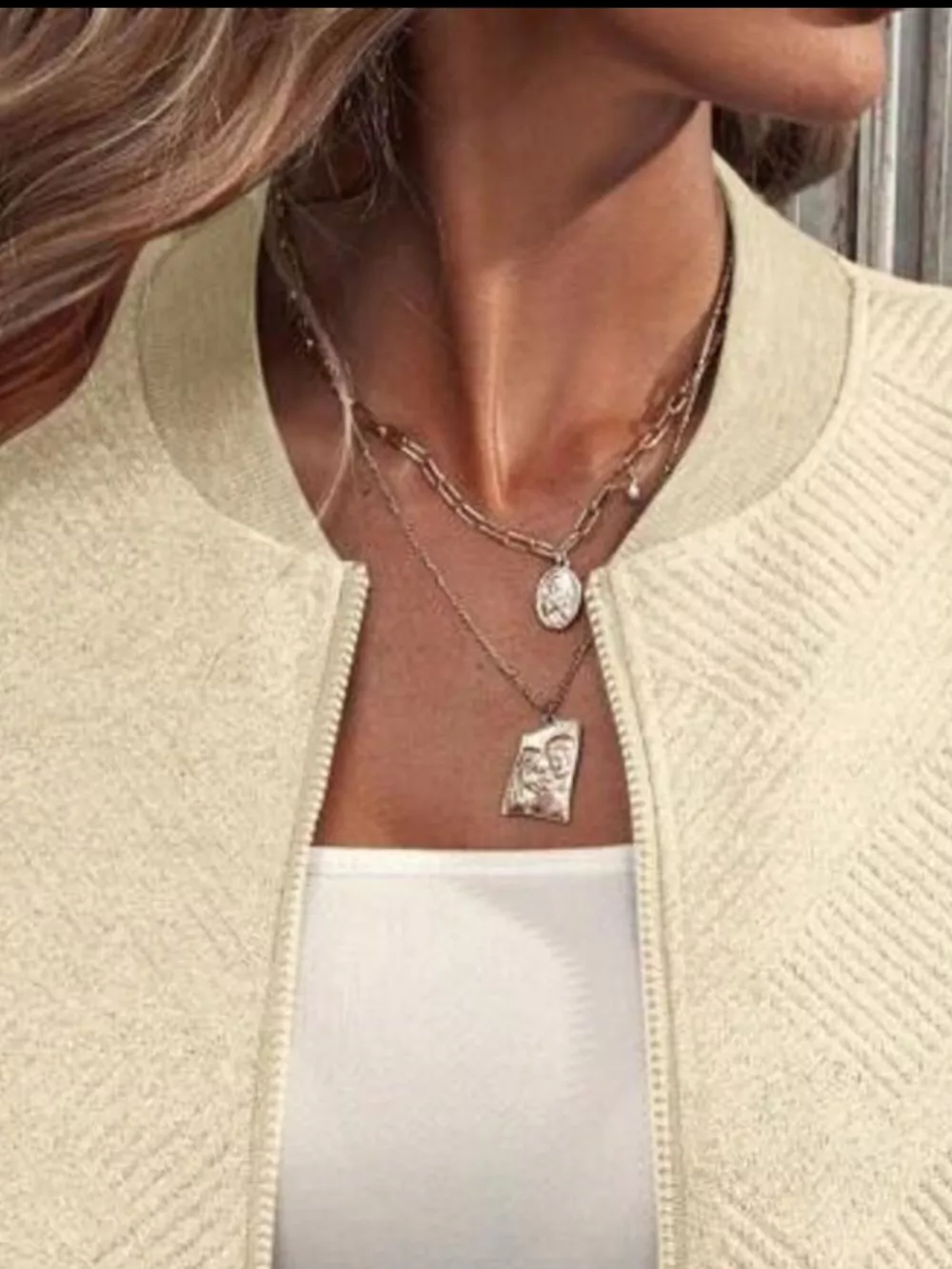 Full Size Zip Up Long Sleeve Textured Jacket Plus Size, image 8