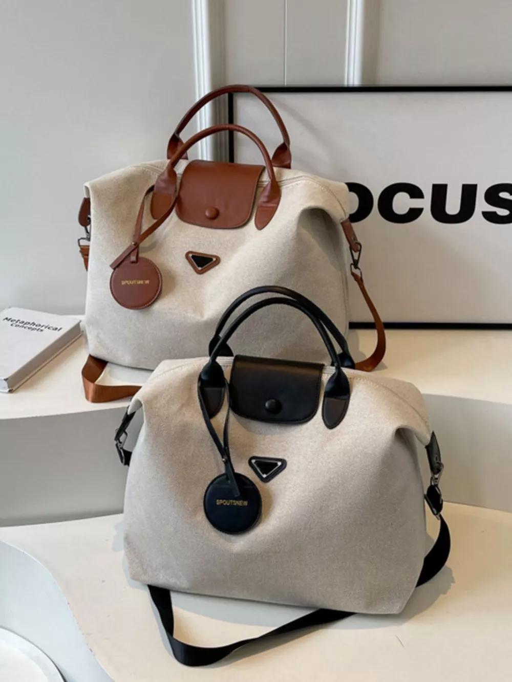 Canvas Travel Bag with Detachable Strap, image 2