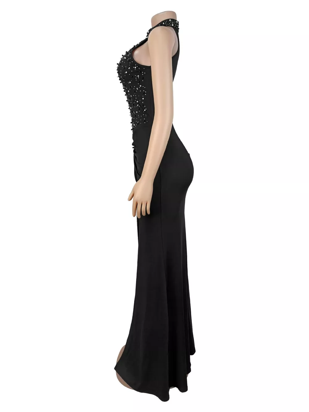 Slit Rhinestone Sleeveless Maxi Dress, image 6