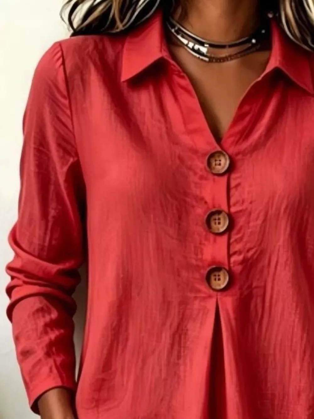 Button Detail Long Sleeve Blouse, image 8