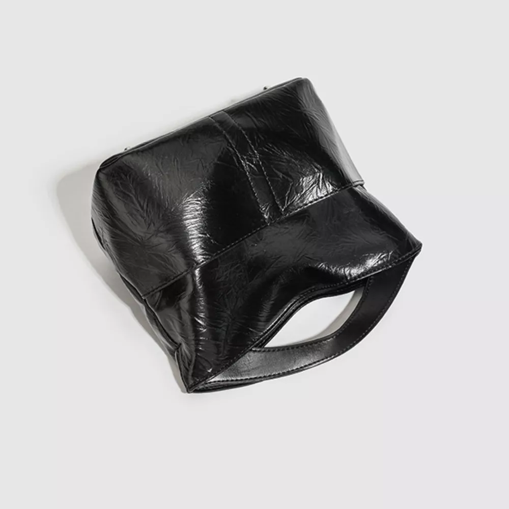 Glossy Patent Leather Minimalist Tote Handbag, image 6