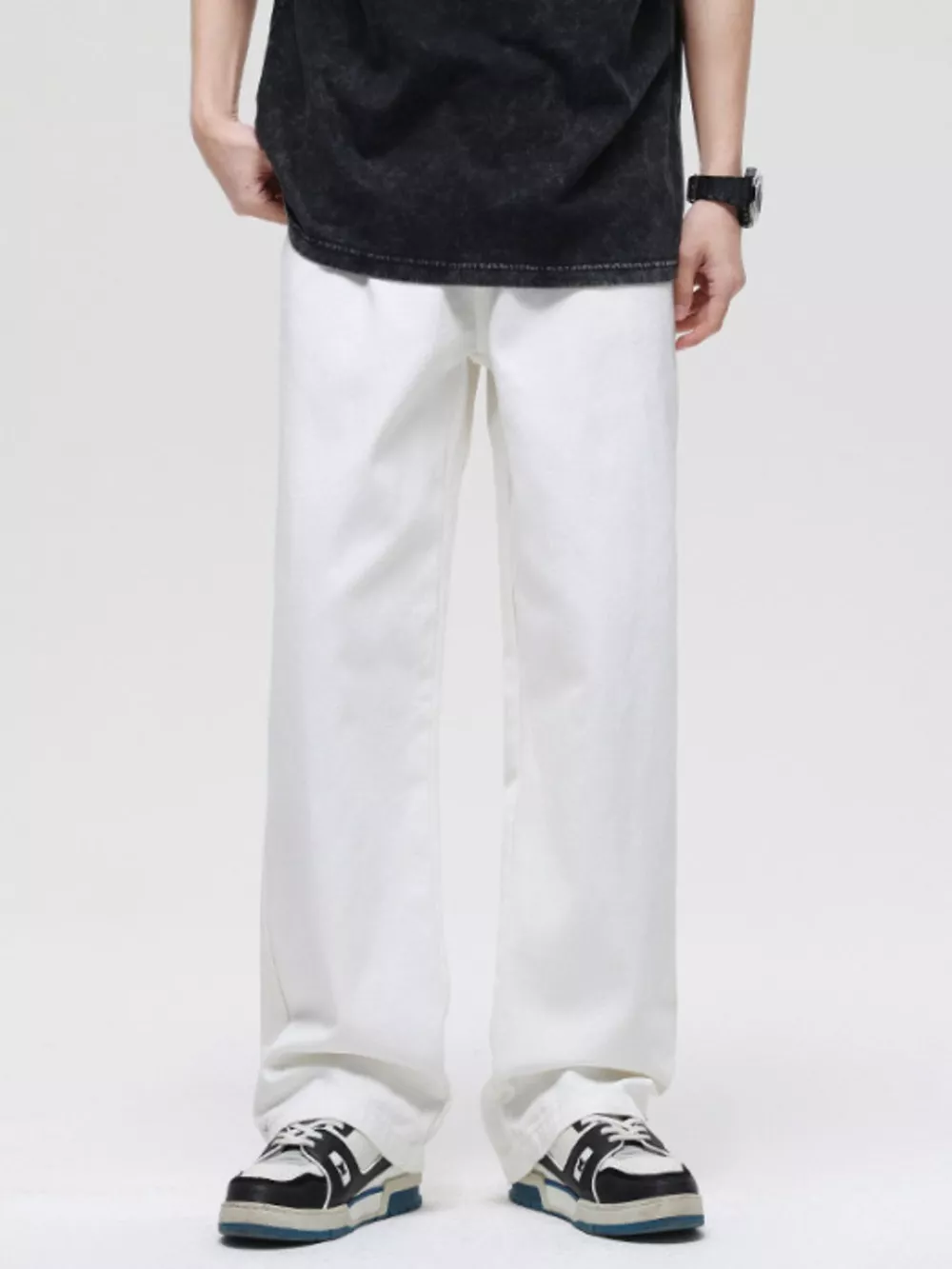 Men's Full Size Washed Wide Leg Jeans Plus Size, image 9