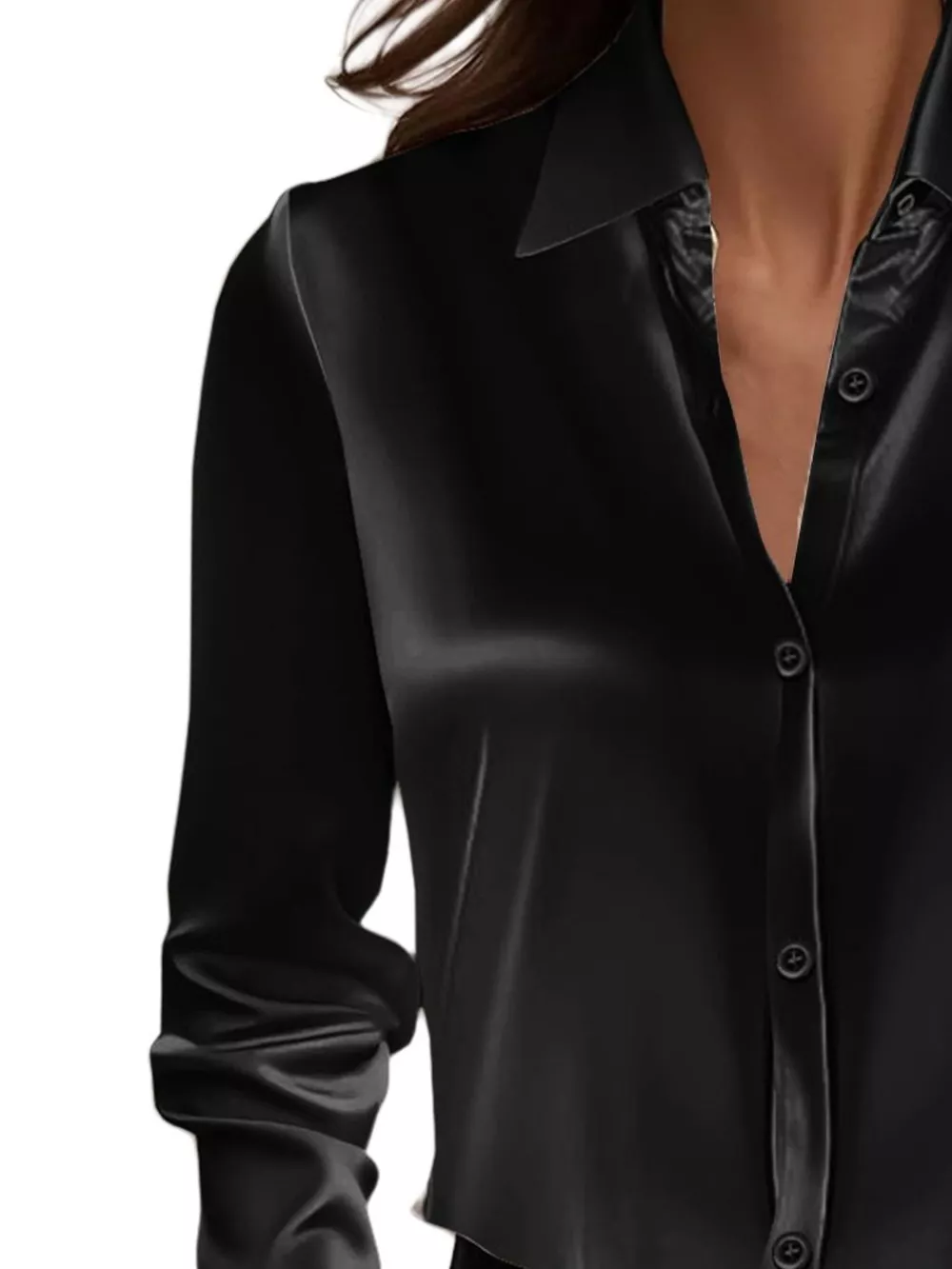 Full Size Button Down Collared Neck Long Sleeve Shirt Plus Size, image 12