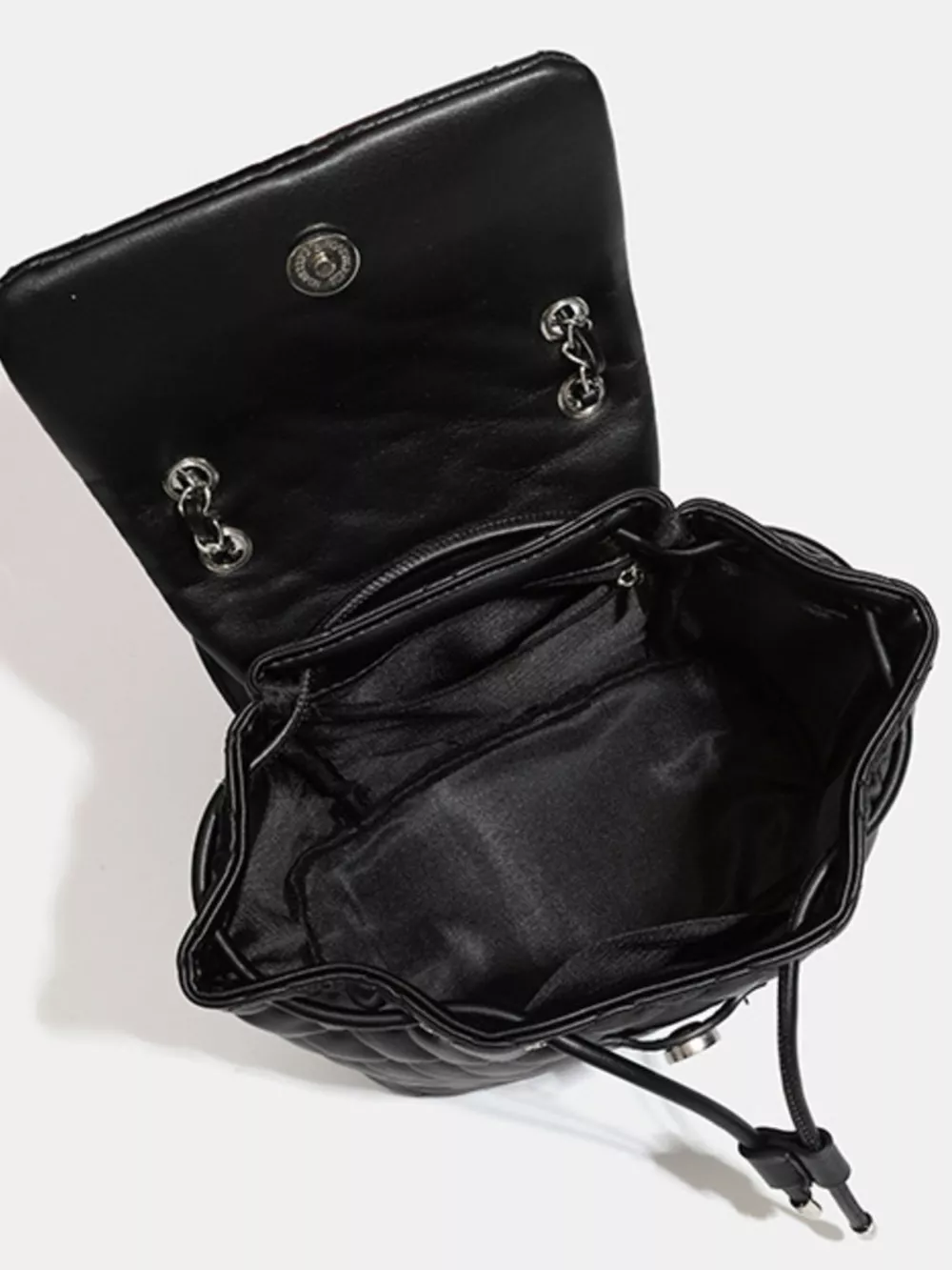 Quilted Chain Flap Backpack Bag, image 3