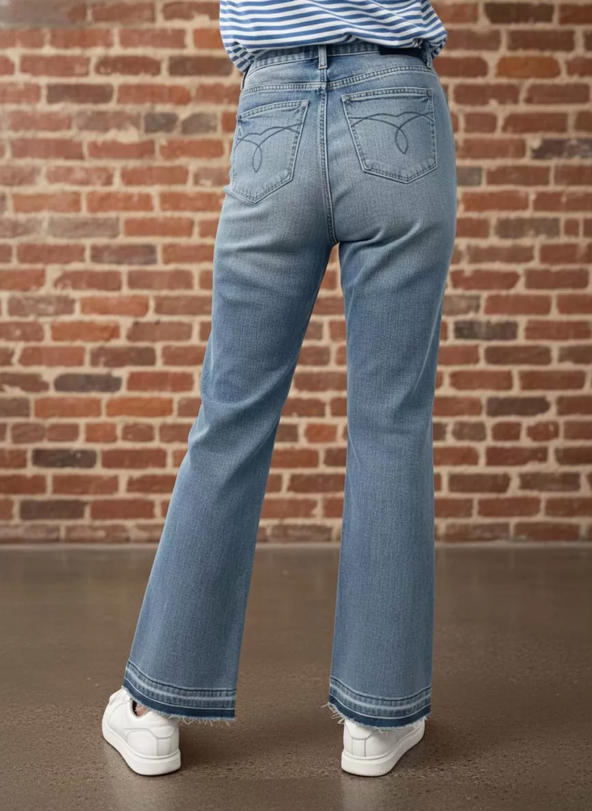 Full Size Mid Rise Slim Bootcut Tummy Control Release Hem Jeans Plus Size, image 6