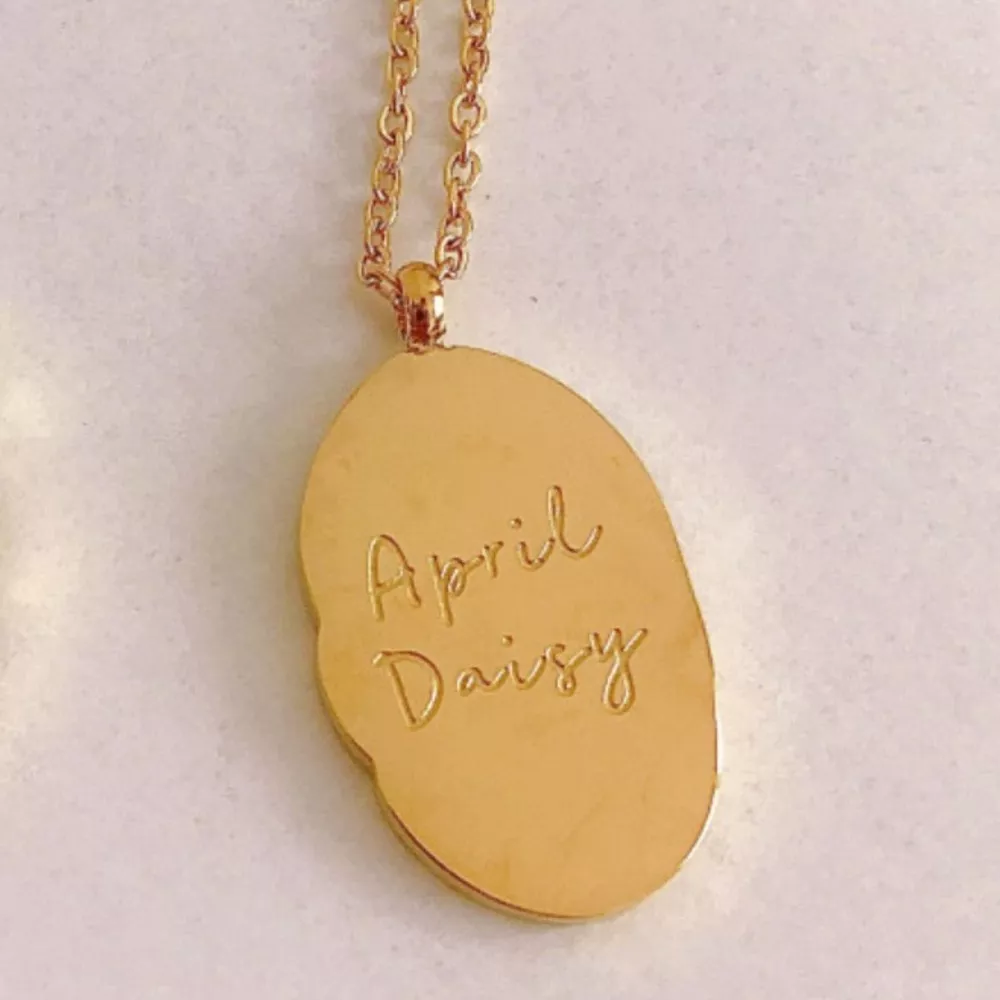 18K Gold-Plated Engraved Pendant Necklace, image 6