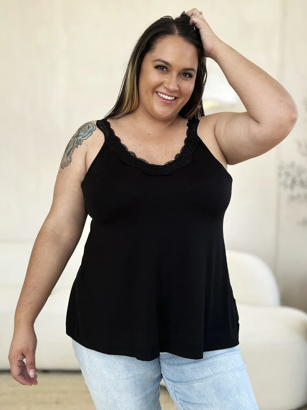 Full Size Lace Detail V-Neck Cutout Cami, image 15