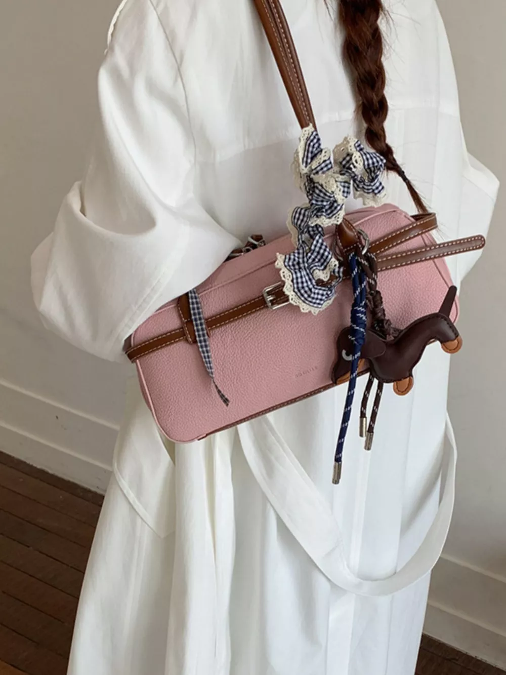 Decorative Buckle Shoulder Bag, image 4