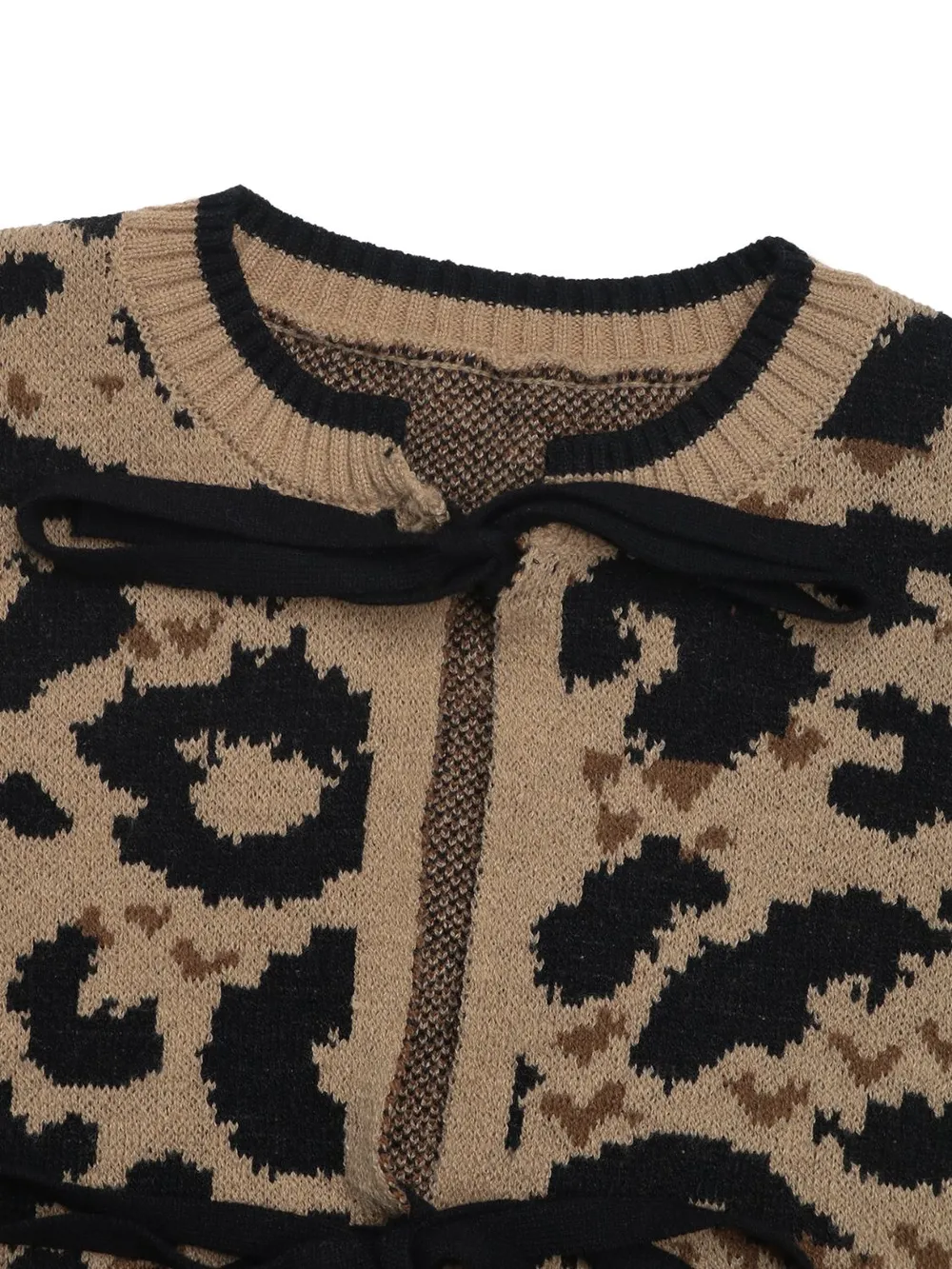 Tied Leopard Long Sleeve Cardigan, image 6