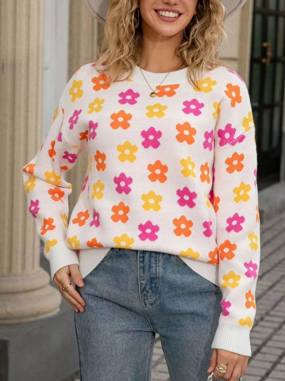 Floral Crew Neck Sweater, image 16