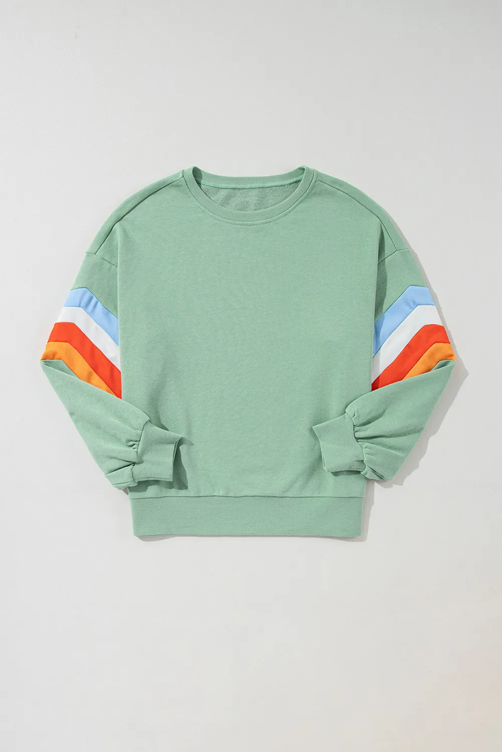 Contrast Round Neck Long Sleeve Sweatshirt, image 5