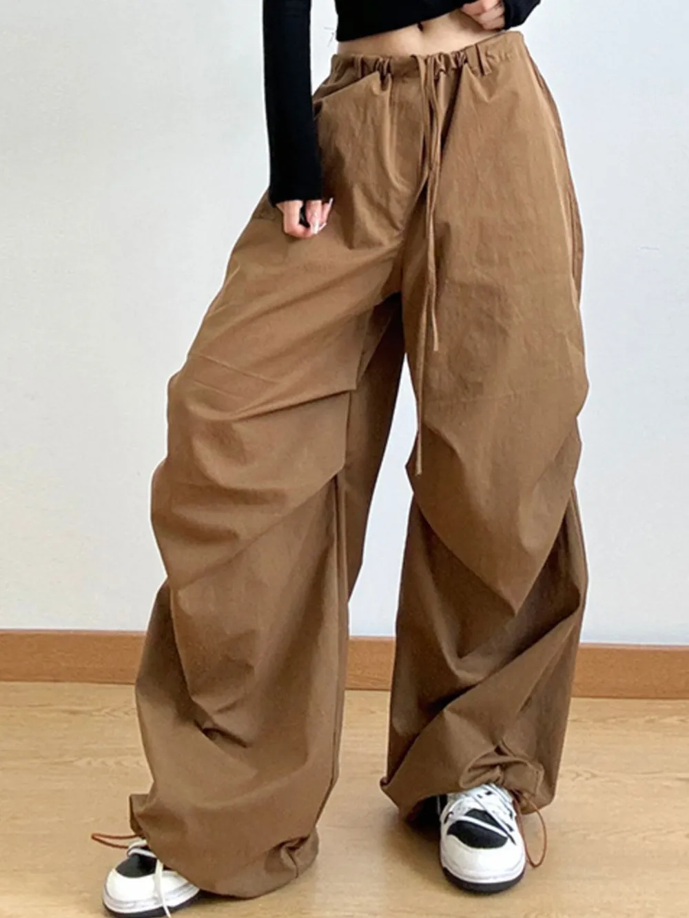 Wide Leg Casual Drawstring Pants, image 2