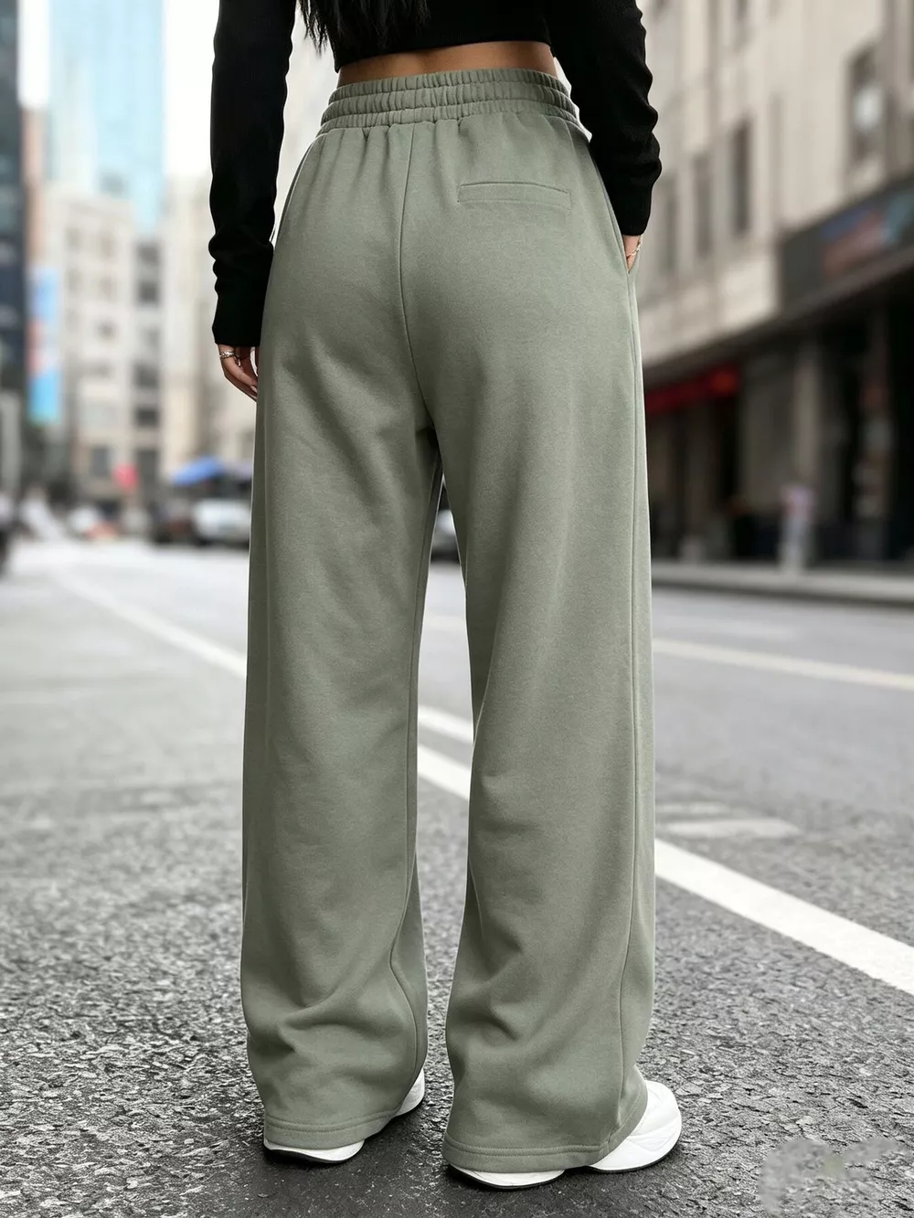 High-Waisted Wide-Leg Sweatpants, image 5