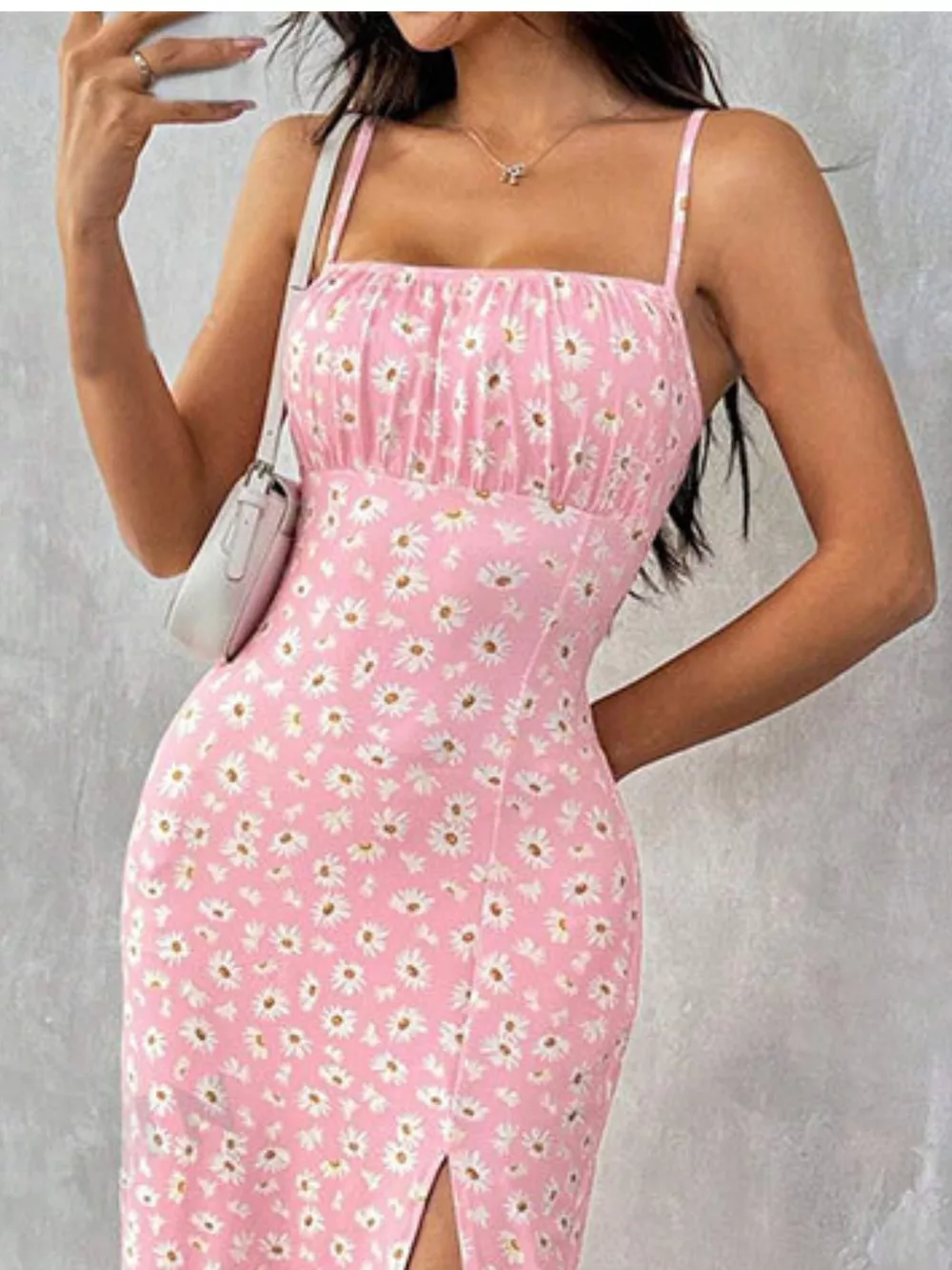Slit Spaghetti Strap Midi Dress, image 12