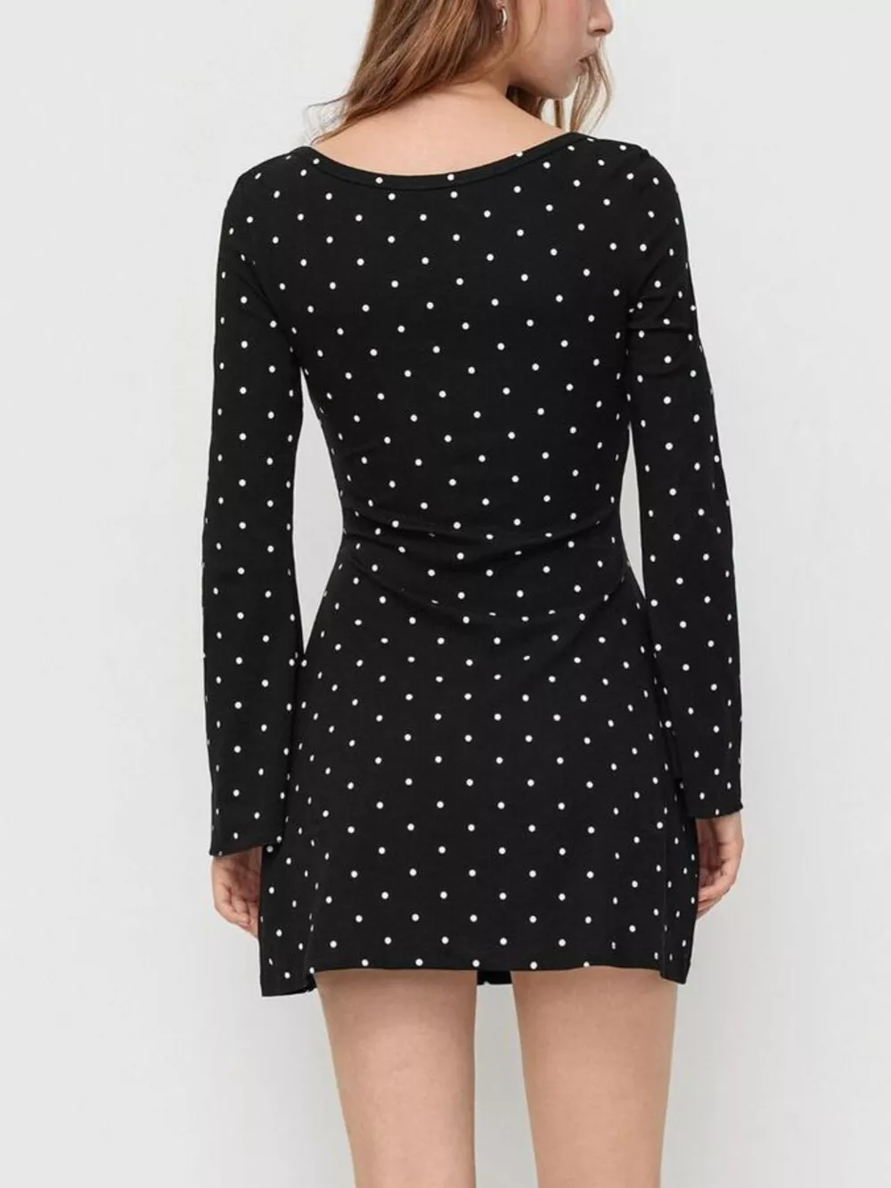 Polka Dot Flare Sleeve Mini Dress, image 5