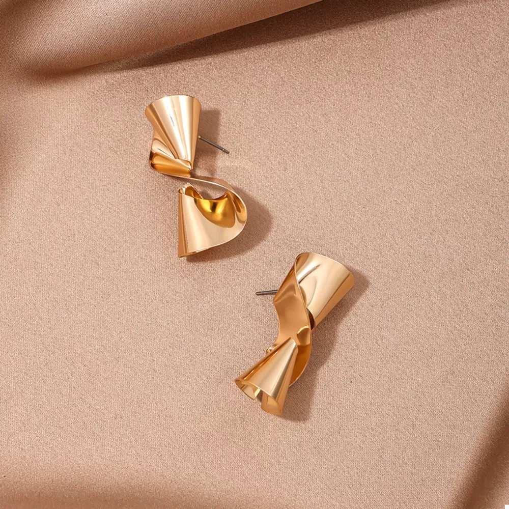 18K Gold-Plated Twist Earrings, image 2