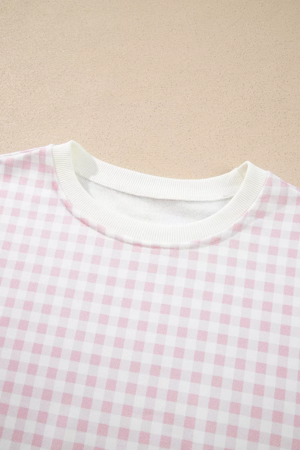 Gingham Long Sleeve Sweatshirt and Shorts Set, image 9