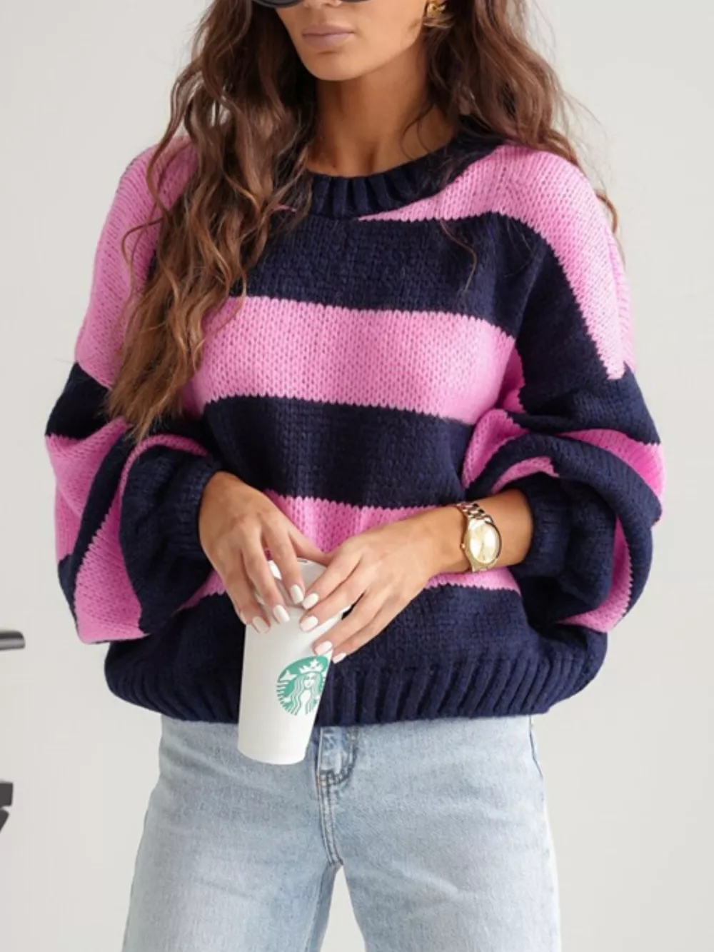 Striped Dropped Shoulder Sweater, image 6