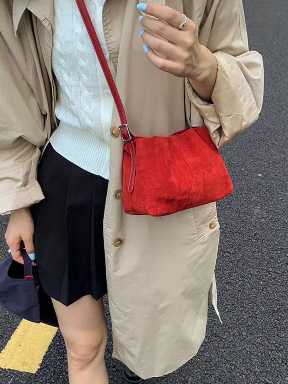 Suede Adjustable Strap Crossbody Bag, image 6