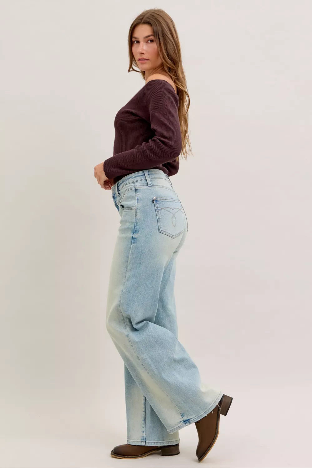 High Waist Column Straight Jeans, image 9