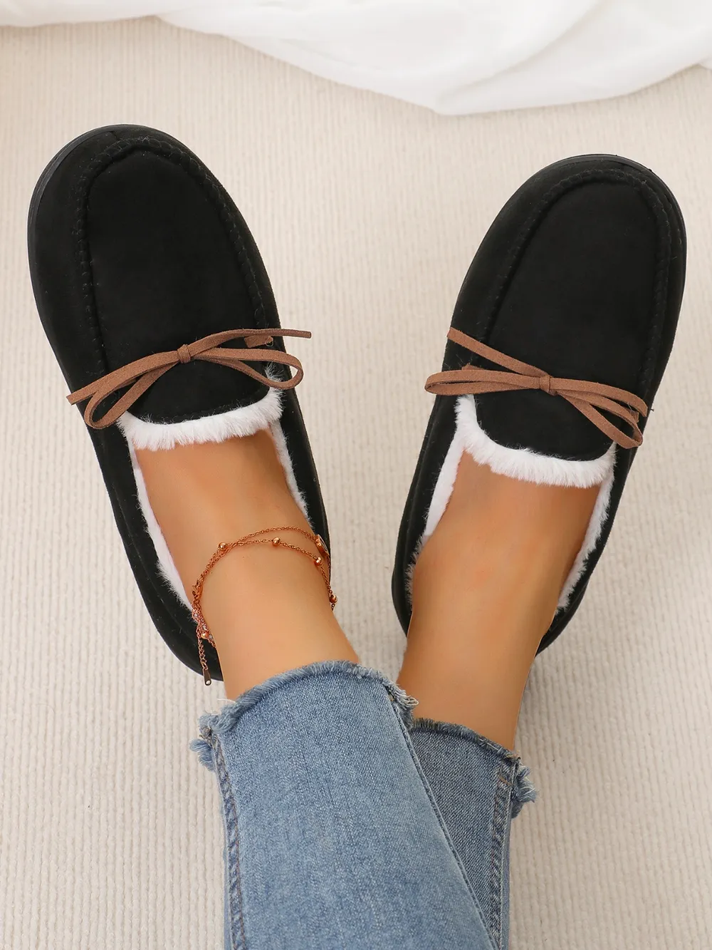 Bow Round Toe Flat Slip-Ons, image 8