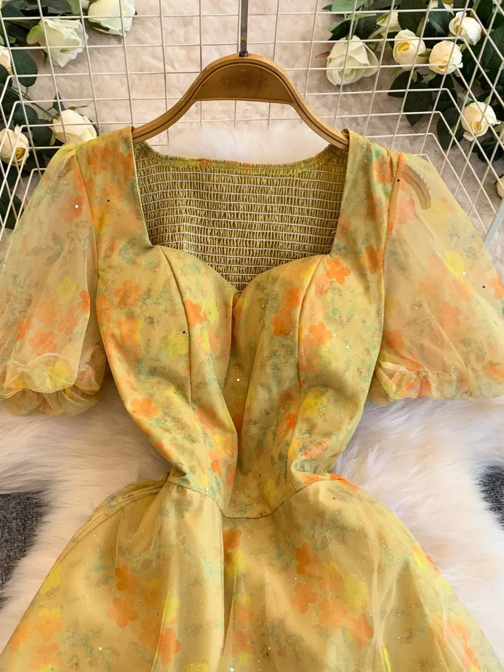 Sweetheart Neck Puff Sleeve Dress, image 14